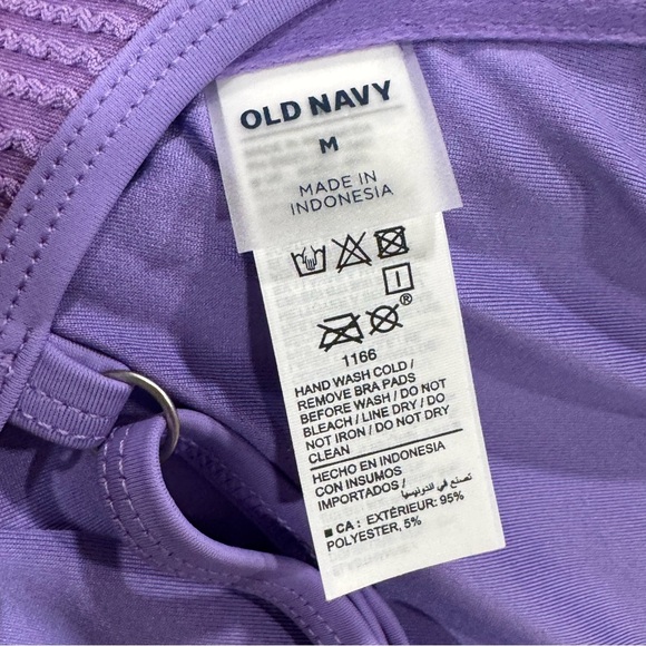 NWT Old Navy Ribbed Textured Lavender Bikini Top Underwire Adjustable Straps - Picture 8 of 11
